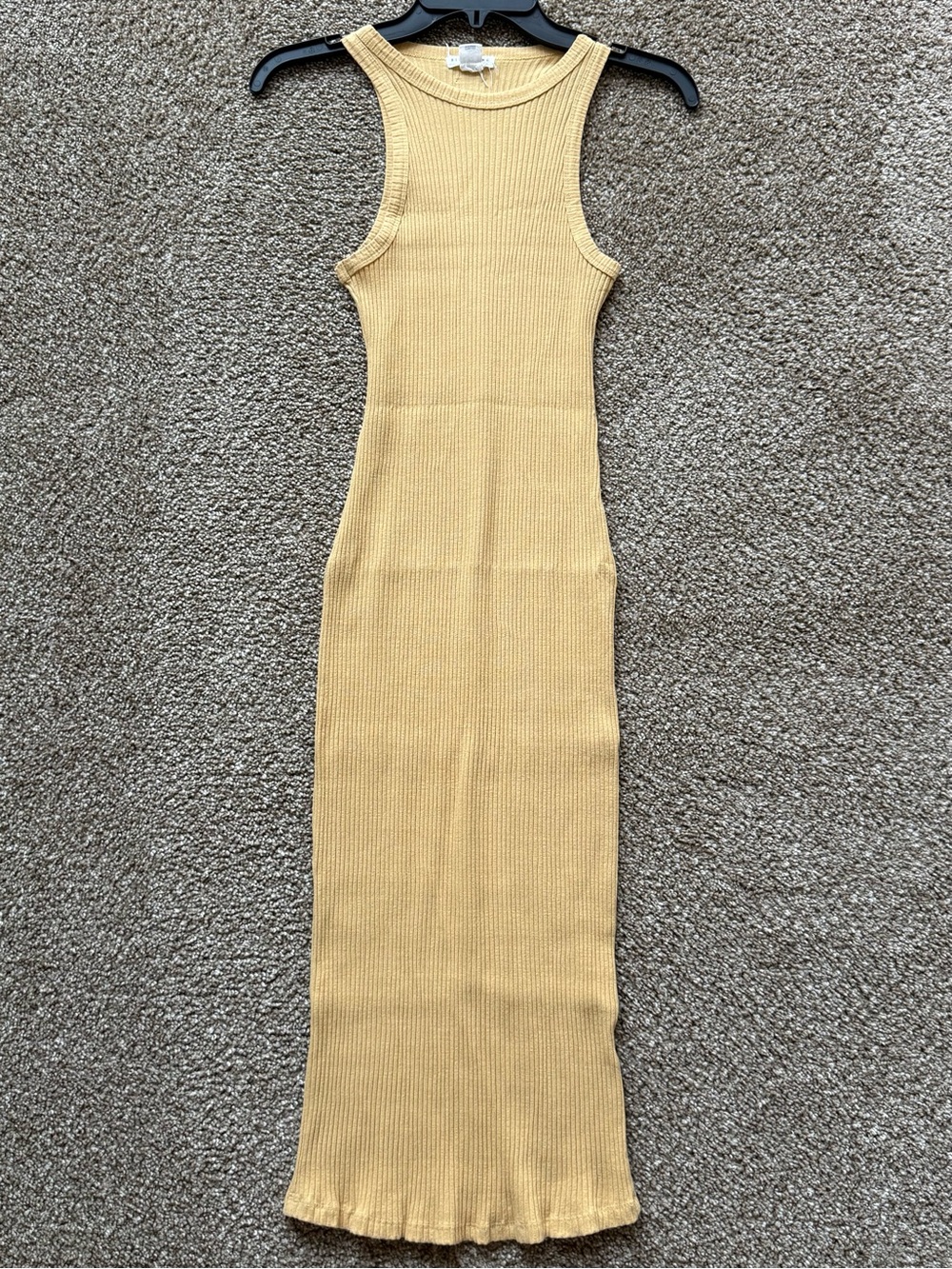 BILLABONG Ribbed Tank Dress — Yellow